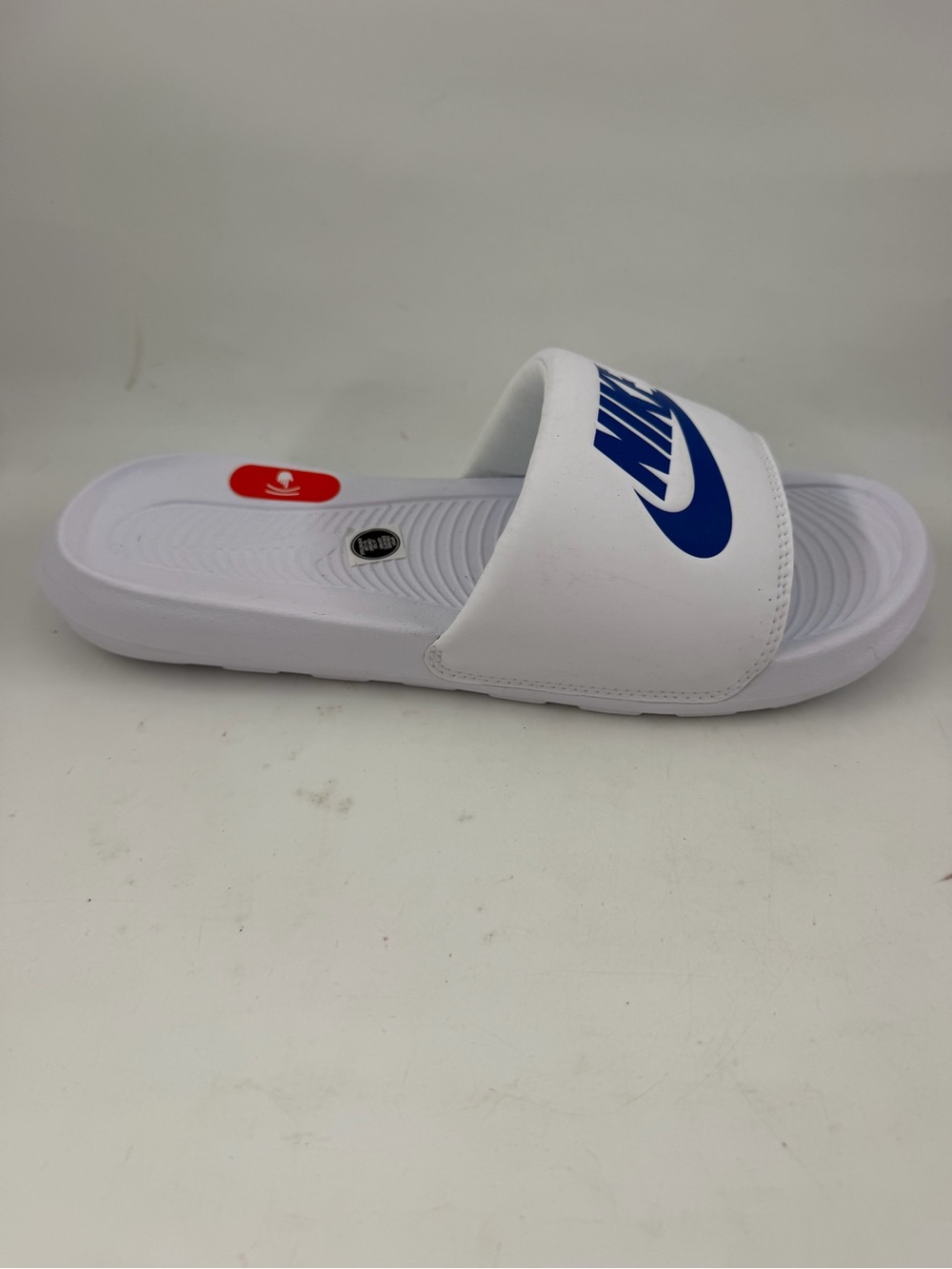 NEW! Nike Men’s Victori One -SZ 9- White Blue Casual Comfort Slip-On Slides
